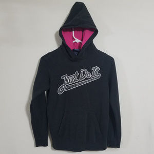 Nike Girls Large Black Pullover Hoodie Sweatshirt